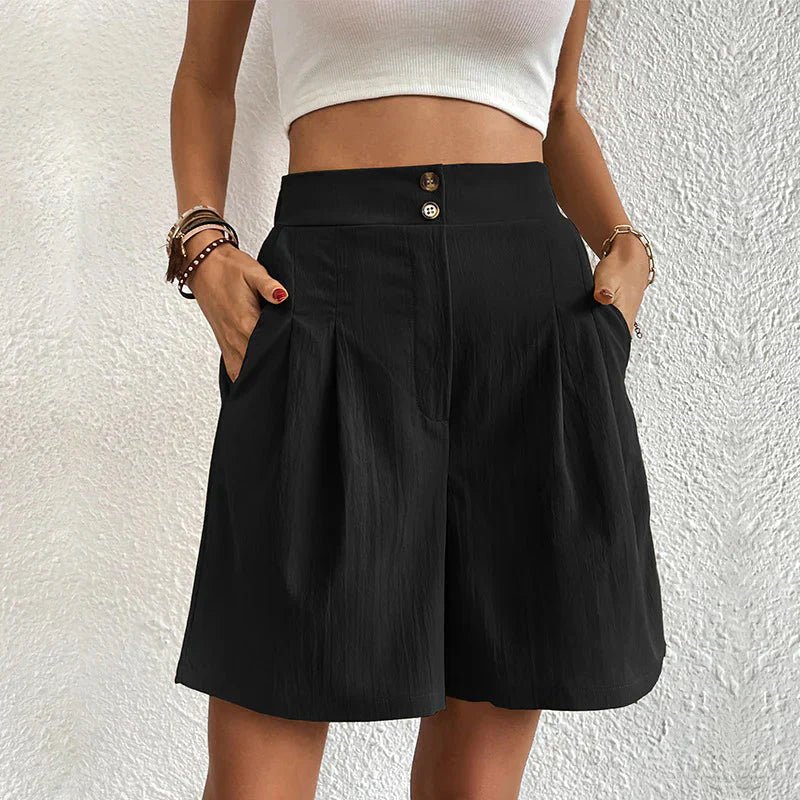Women's High Waist Pleated Shorts