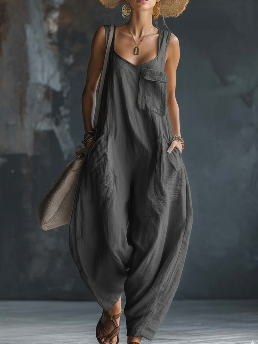 Covernorth Women's Oversized Linen Harem Jumpsuit
