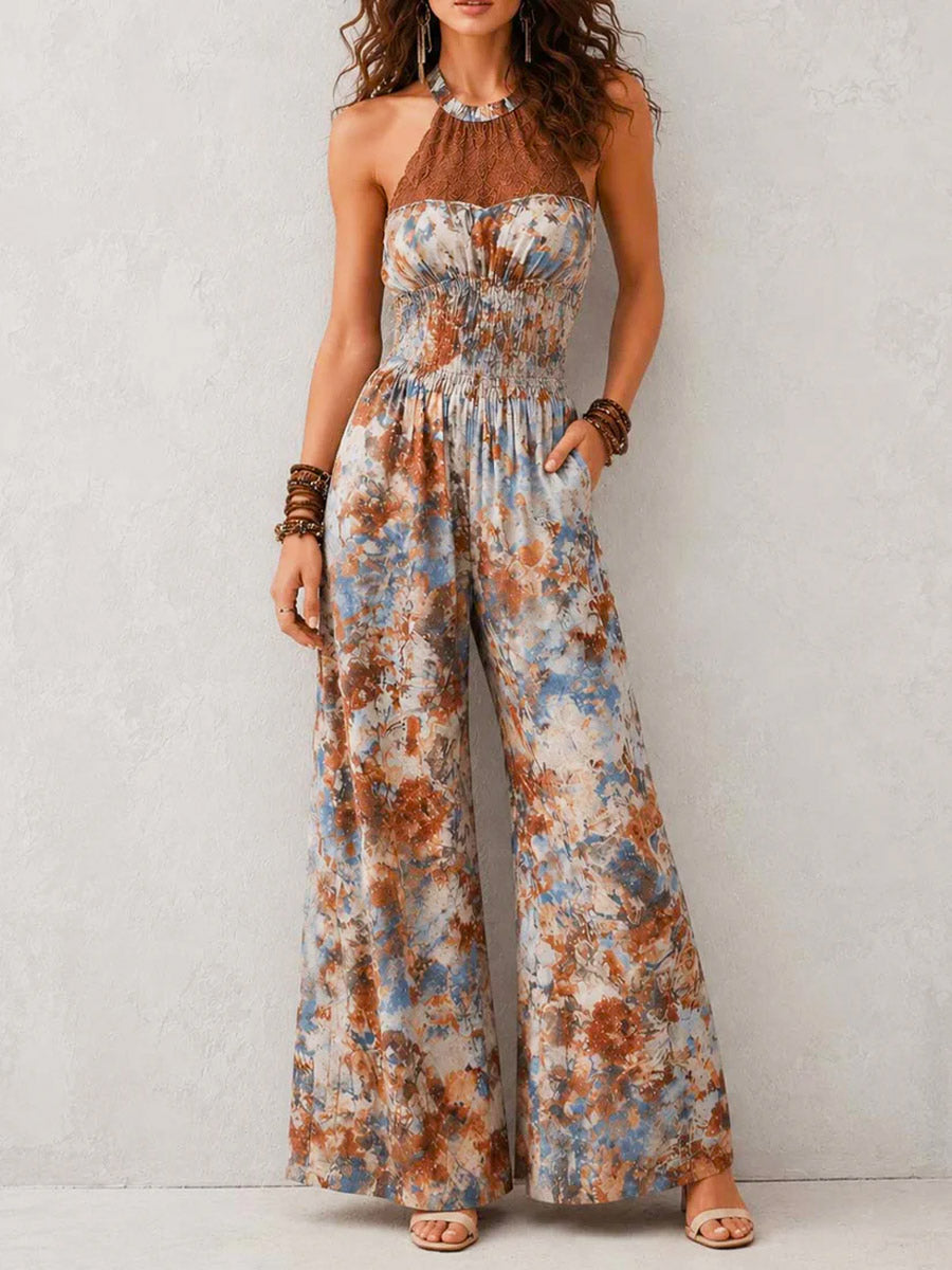 Covernorth Women’s Floral Halter Wide-Leg Jumpsuit