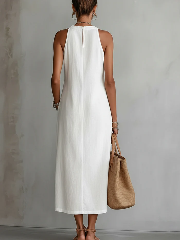 Women’s Embroidered Halter Maxi Dress