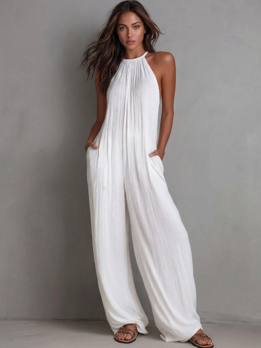 Covernorth Women's Halter Neck Wide-Leg Jumpsuit