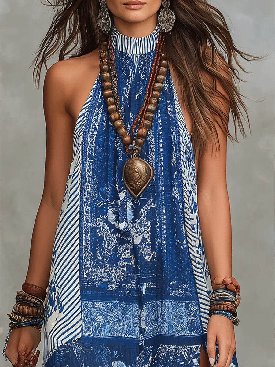 Covernorth Women’s High-Neck Bohemian Maxi Dress