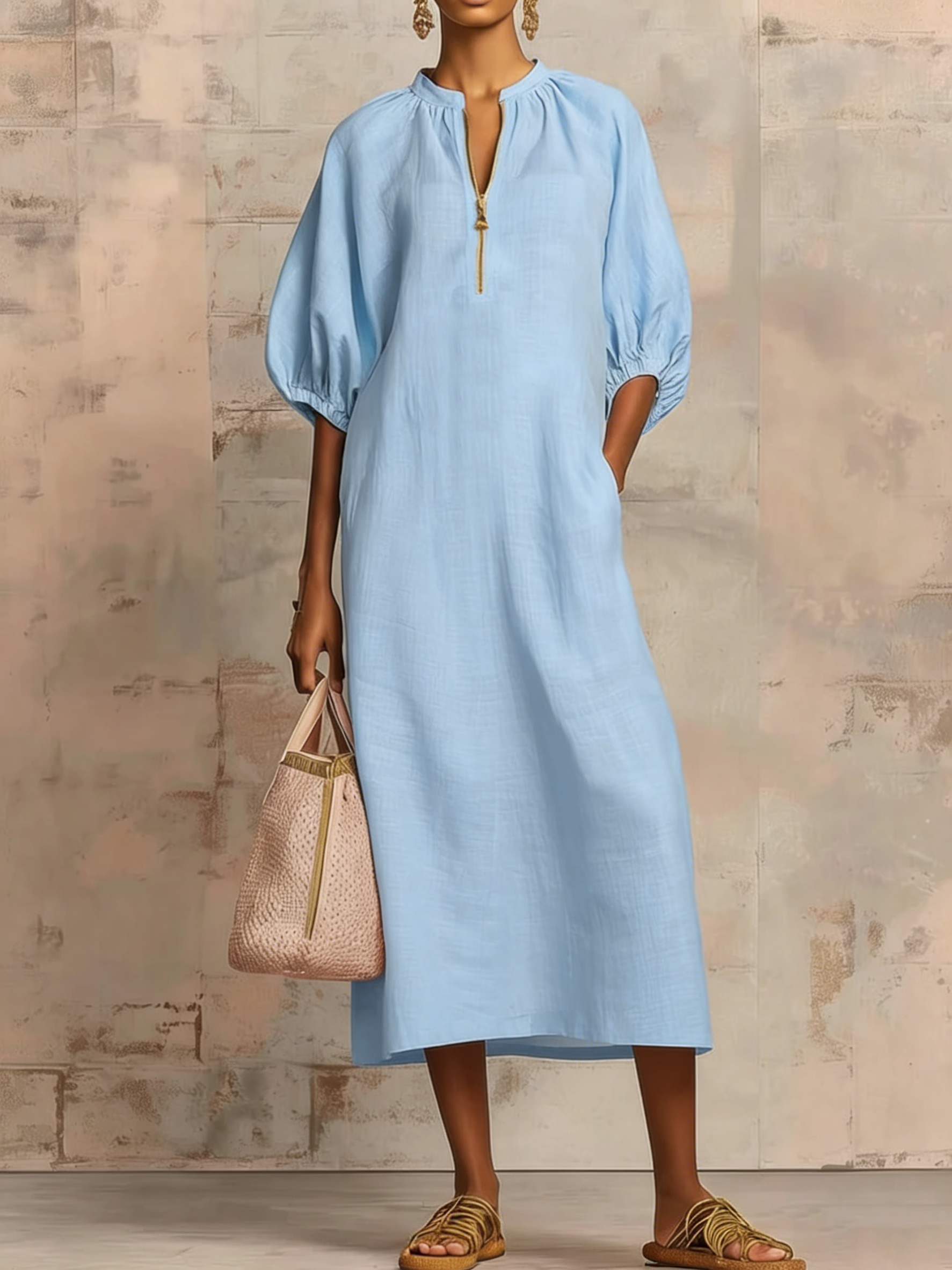 Covernorth Women's Half-Zip Midi Dress