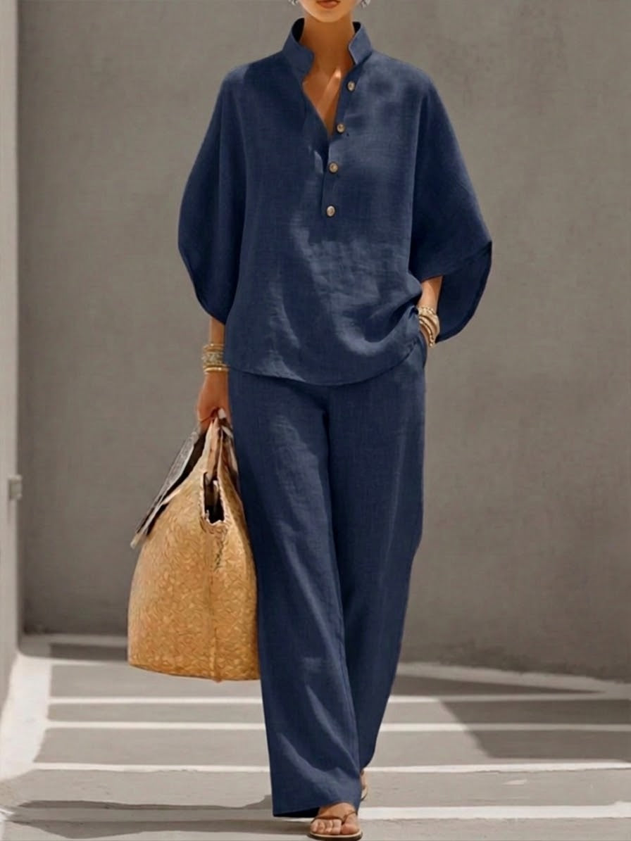 Covernorth Women's Linen Two-Piece Lounge Set