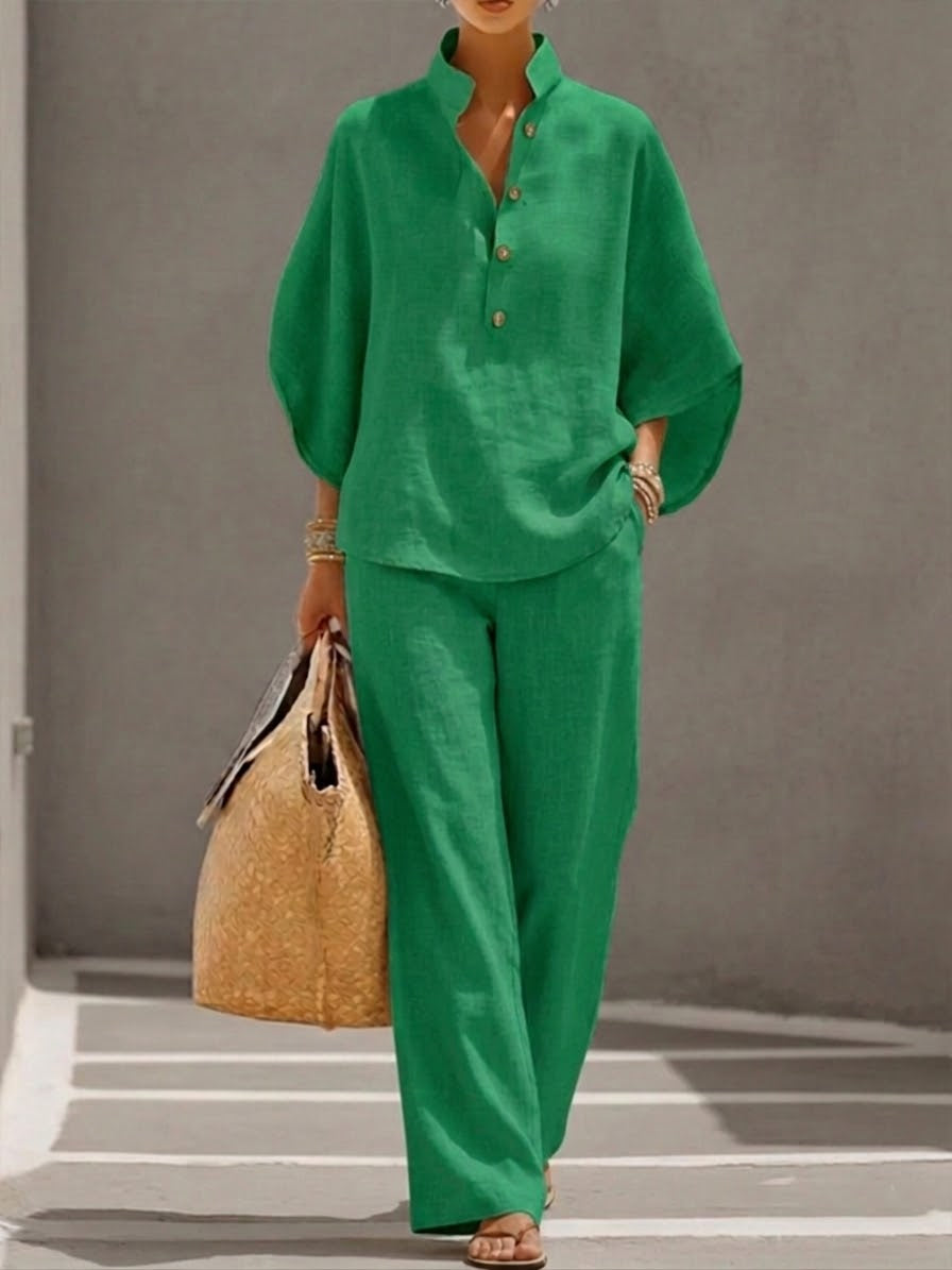 Covernorth Women's Two-Piece Oversized Linen Lounge Set