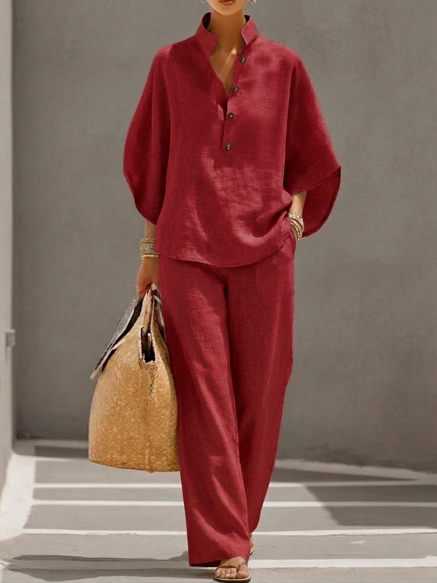 Covernorth Women's Two-Piece Oversized Linen Lounge Set
