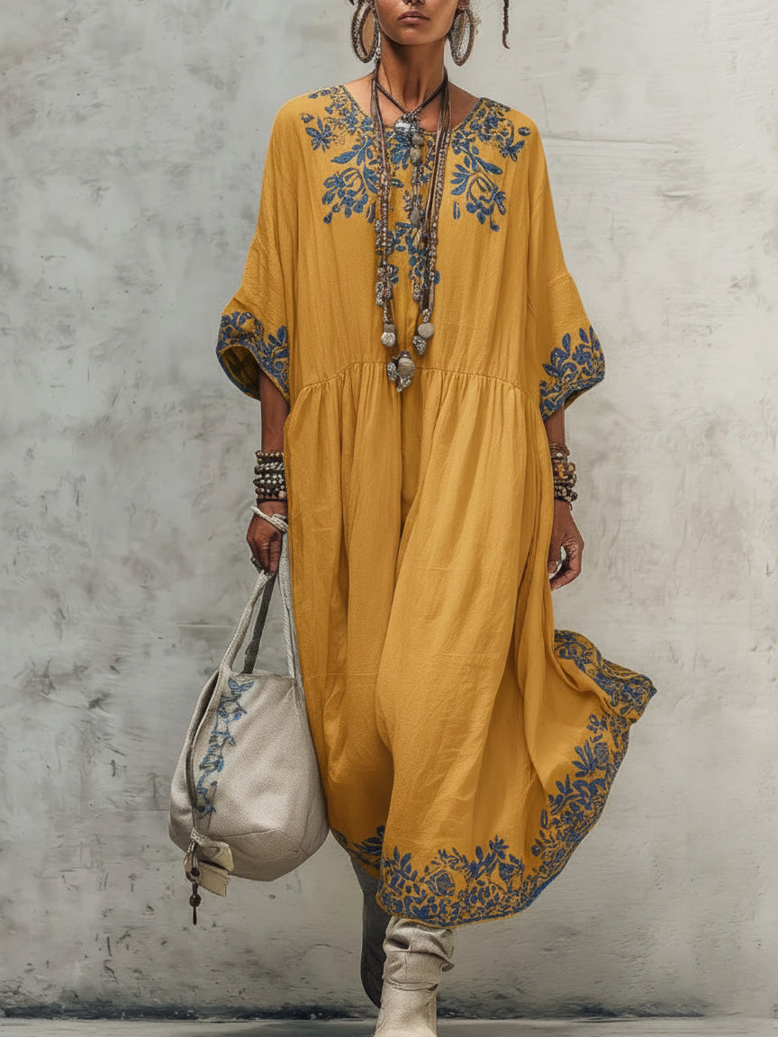Covernorth Women’s Embroidered Boho Maxi Dress