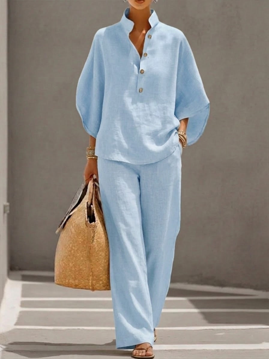 Covernorth Women's Two-Piece Oversized Linen Lounge Set