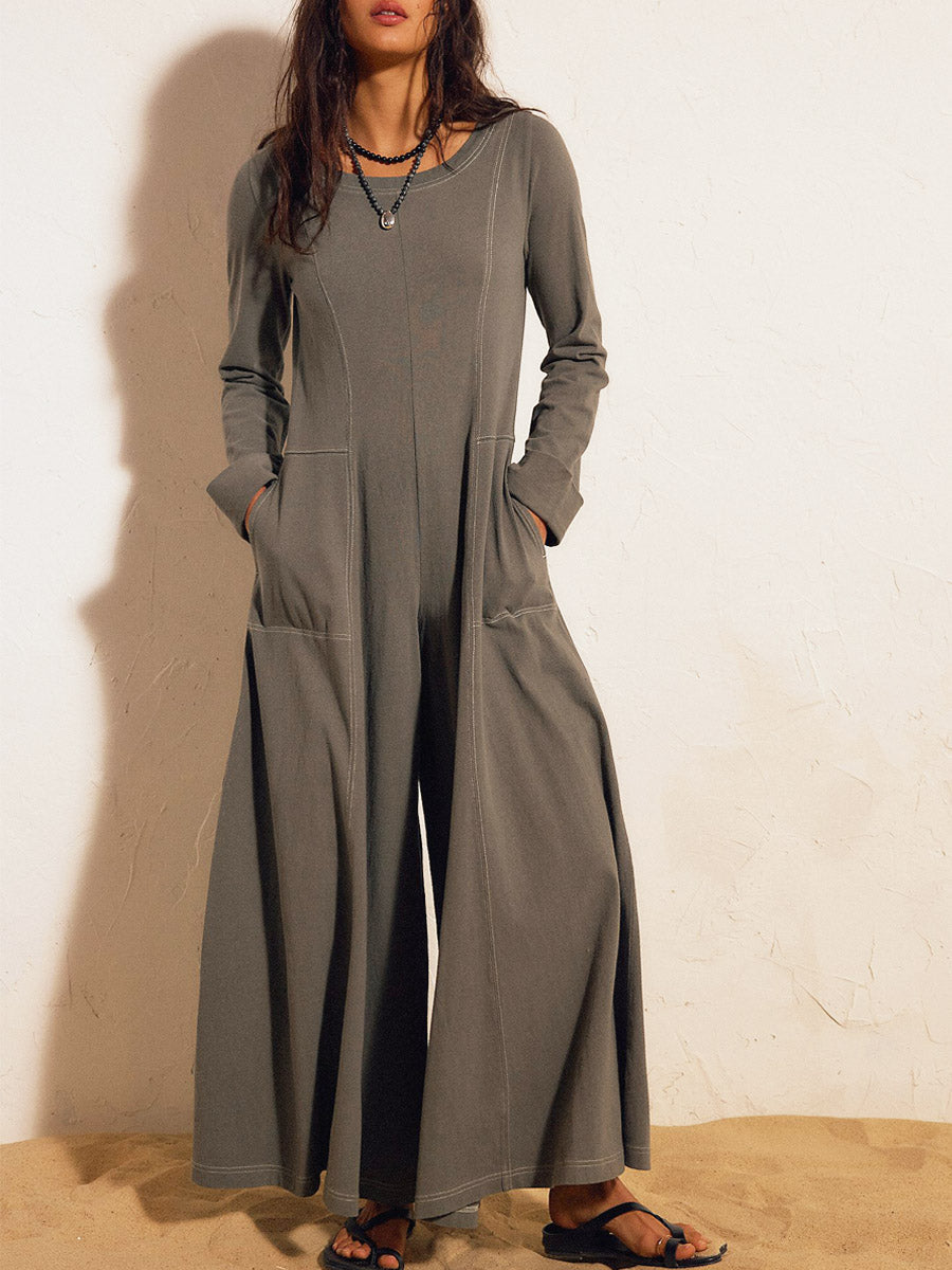 Covernorth Women's Wide-Leg Long Sleeve Jumpsuit