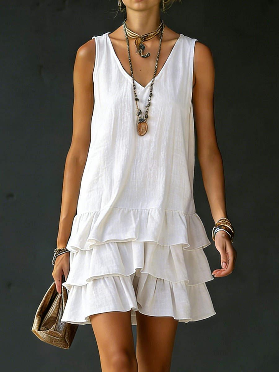 Women's Tiered Ruffle Mini Dress