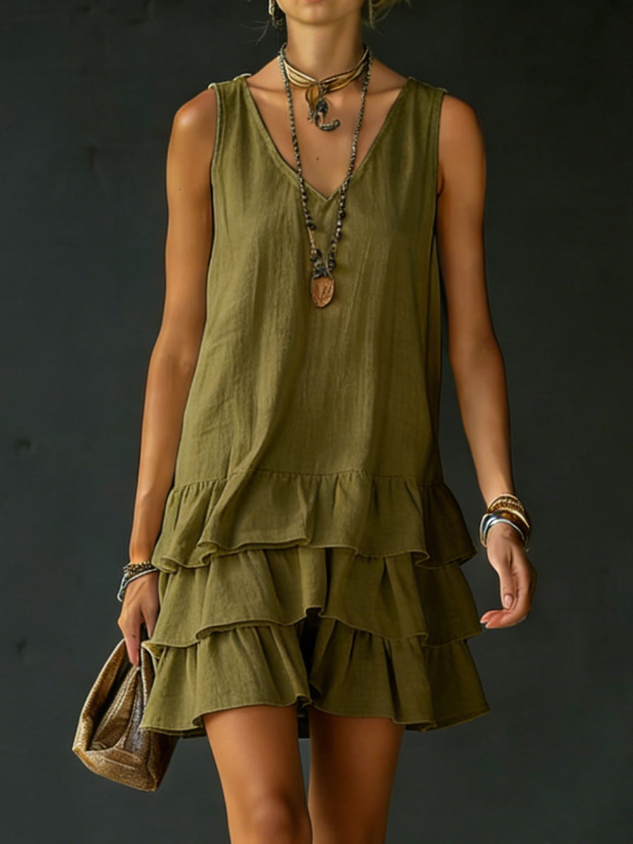 Women's Tiered Ruffle Mini Dress