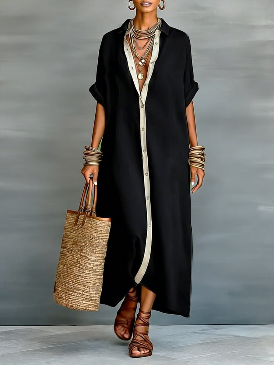 Covernorth Women's Oversized Button-Down Maxi Shirt Dress