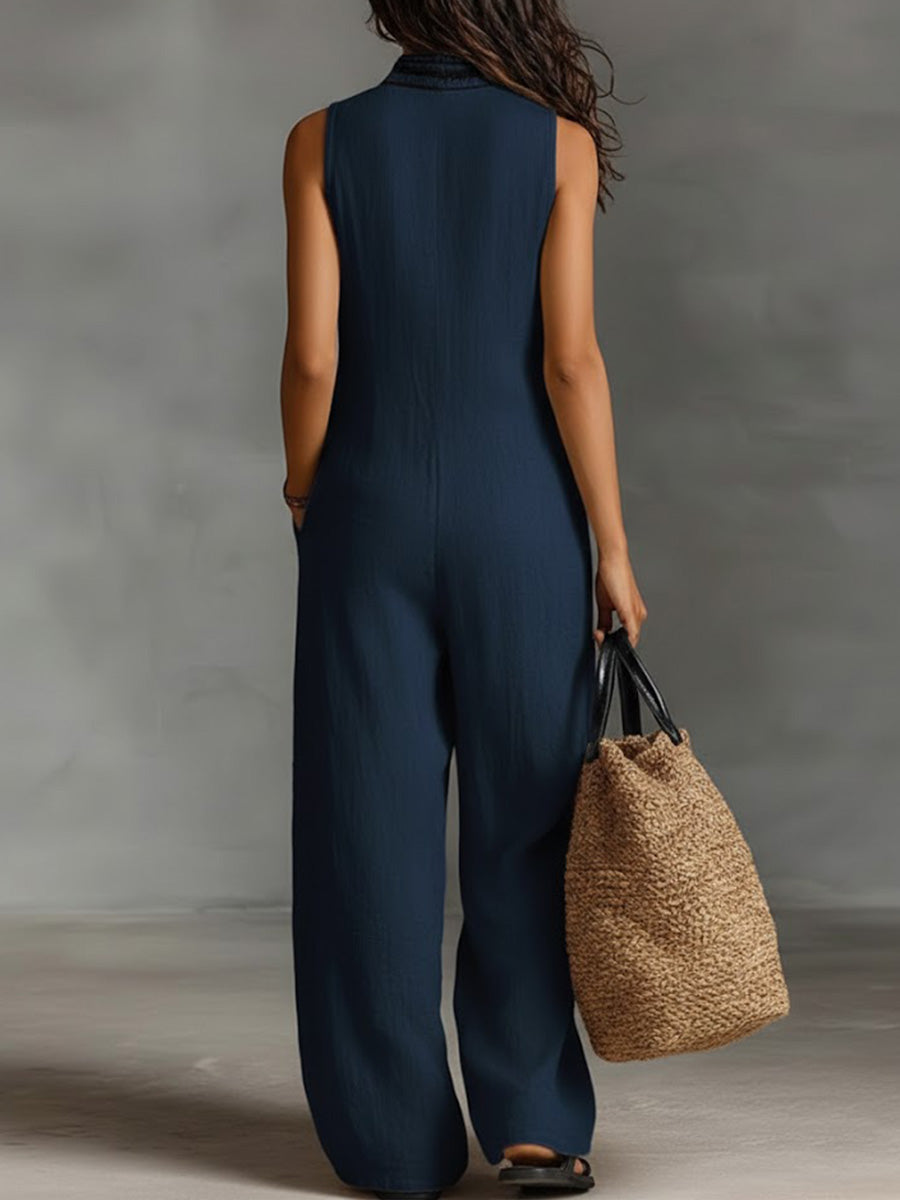 Covernorth Women’s Embroidered V-Neck Jumpsuit