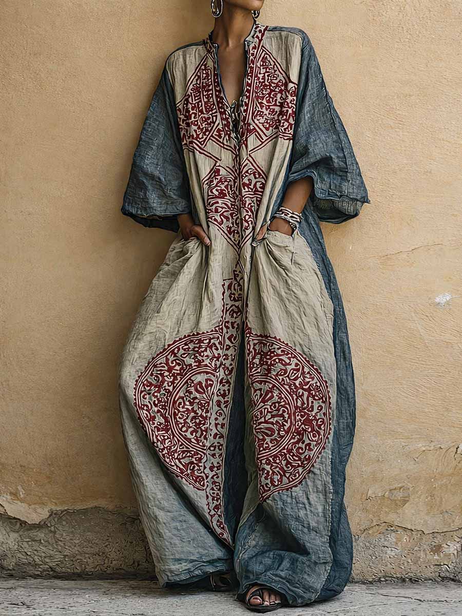 Covernorth Women's Boho Print Wide-Leg Jumpsuit