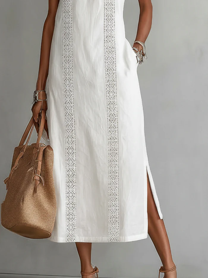 Women’s Embroidered Halter Maxi Dress