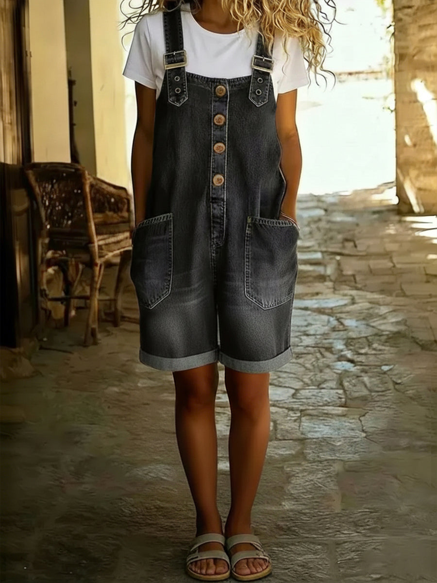Covernorth Women's Denim Short Overalls