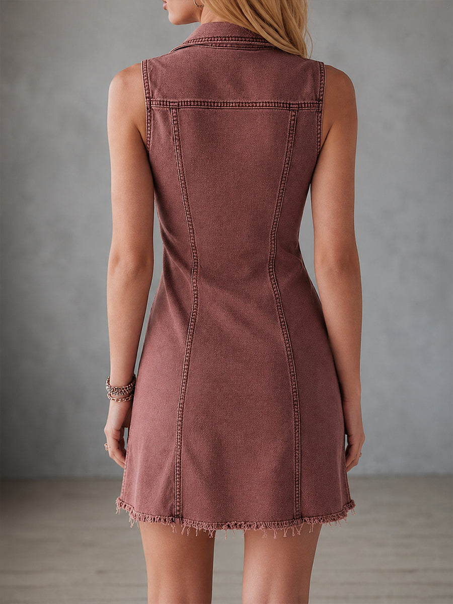 Covernorth Women's Sleeveless Half-Zip Mini Dress