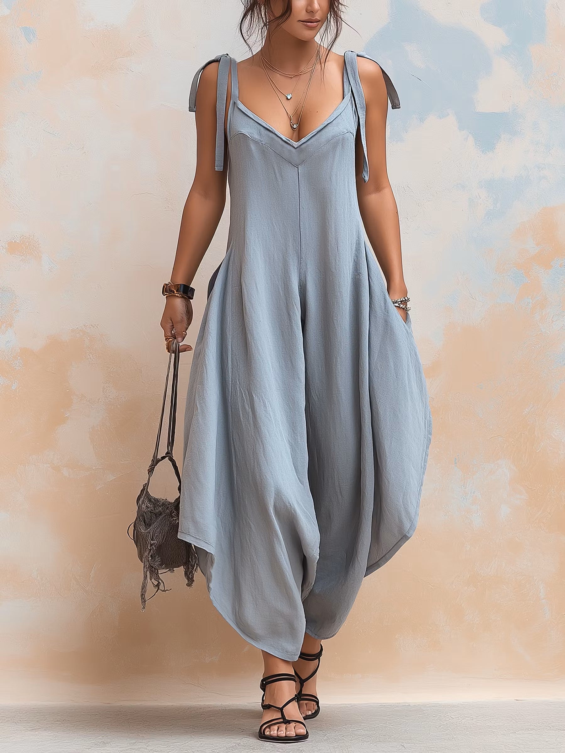 Covernorth Women's V-Neck Loose JumpsuitCovernorth Women's V-Neck Loose Jumpsuit