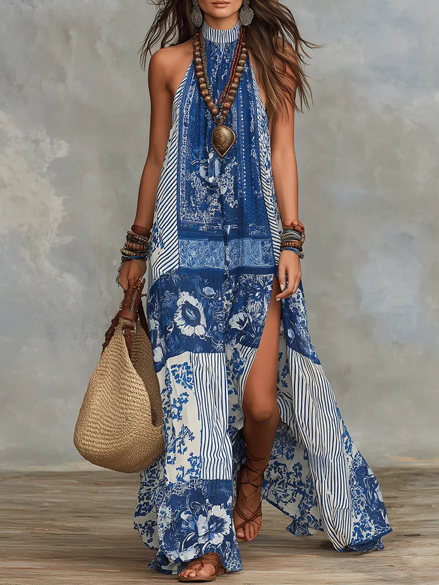 Covernorth Women’s High-Neck Bohemian Maxi Dress
