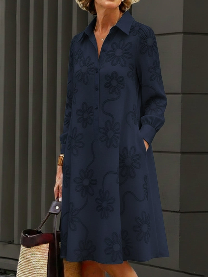 Covernorth Women’s Floral Embroidered Shirt Dress