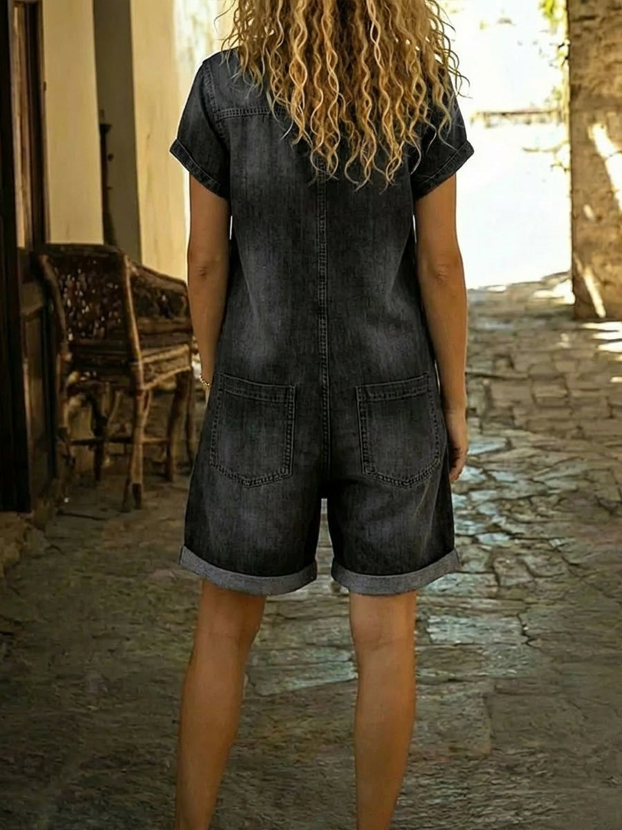 Covernorth Women’s Short-Sleeve Denim Romper