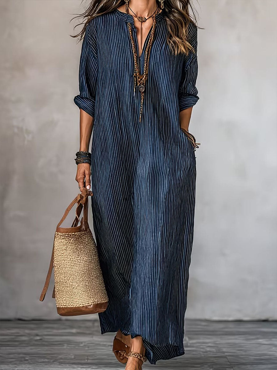 Covernorth Women's Striped Maxi Kaftan Dress