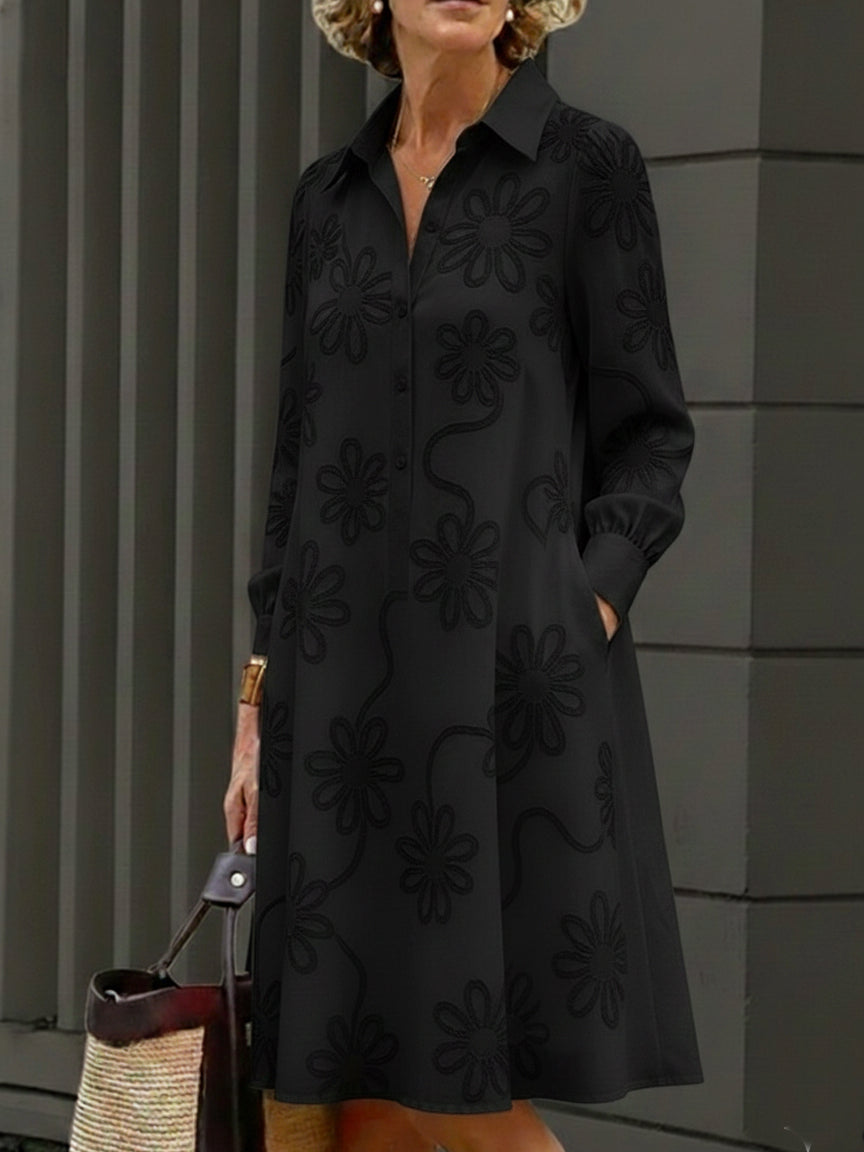 Covernorth Women’s Floral Embroidered Shirt Dress