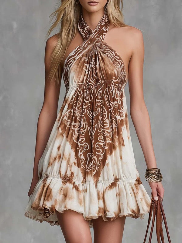 Covernorth Women’s Tie-Dye Halter Mini Dress