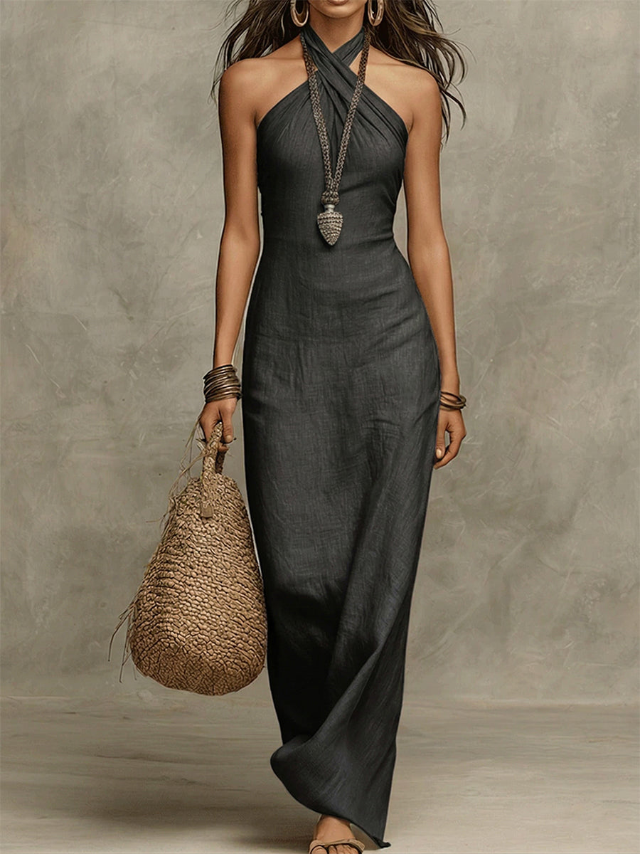 Covernorth Women's Halter Neck Maxi Dress