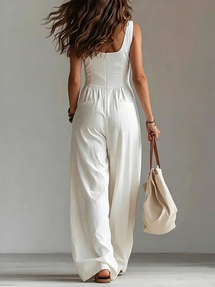 Covernorth Women's Button-Front Wide-Leg Jumpsuit