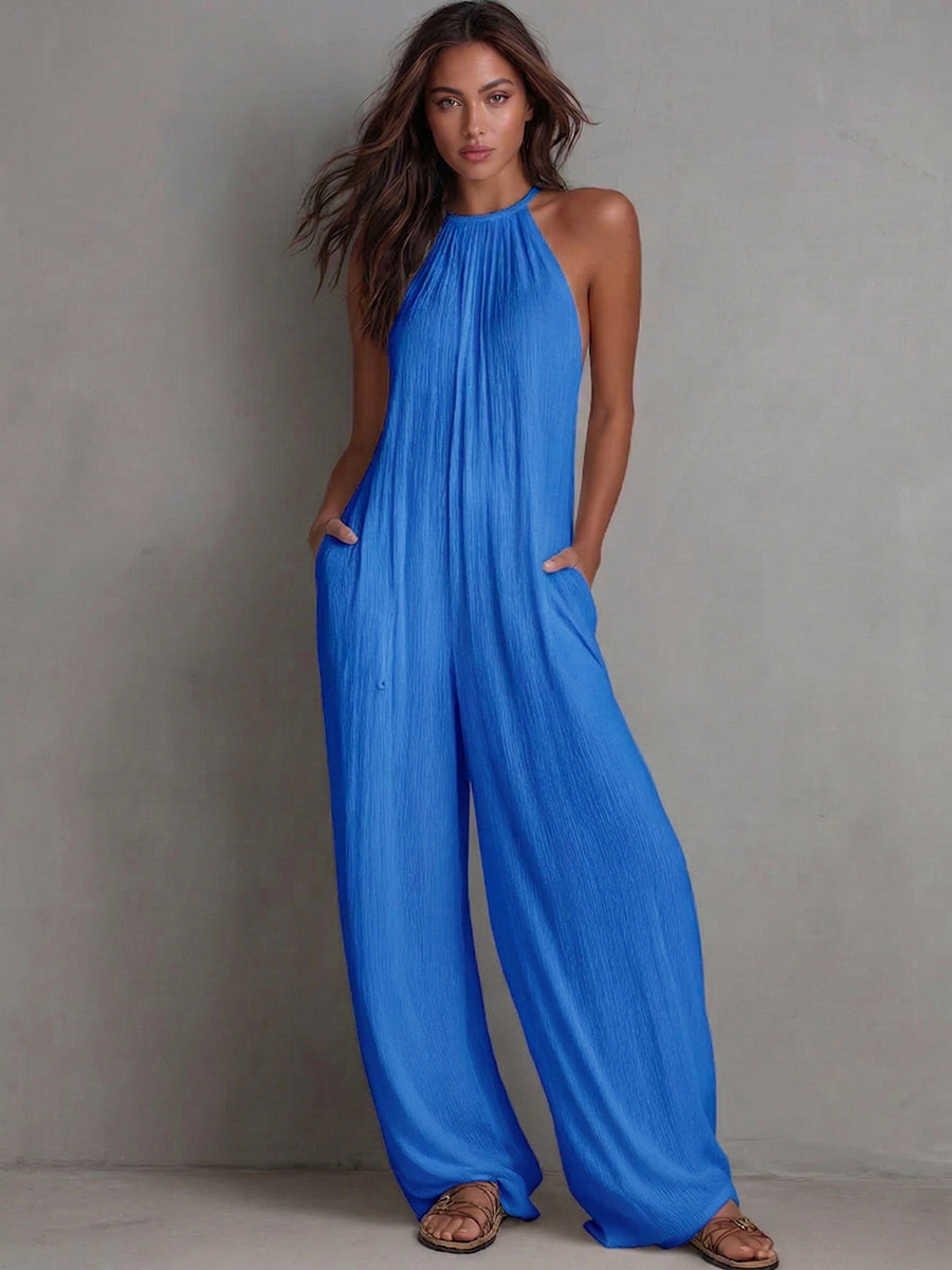 Covernorth Women's Halter Neck Wide-Leg Jumpsuit