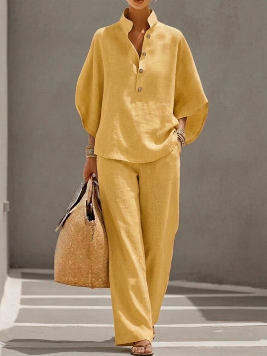 Covernorth Women's Linen Two-Piece Lounge Set