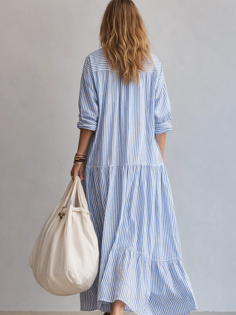 Covernorth Oversized Striped Shirt Dress