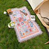 Boho Woven Throw Blanket | Soft Fringe Cozy Comfort | Picnic, Sofa & Bed