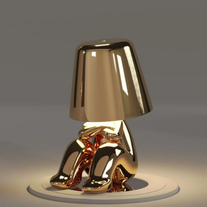 Sculptural Metallic Dimmable Table Lamp