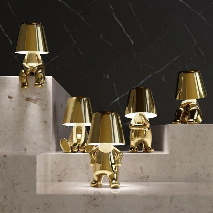 Sculptural Metallic Dimmable Table Lamp