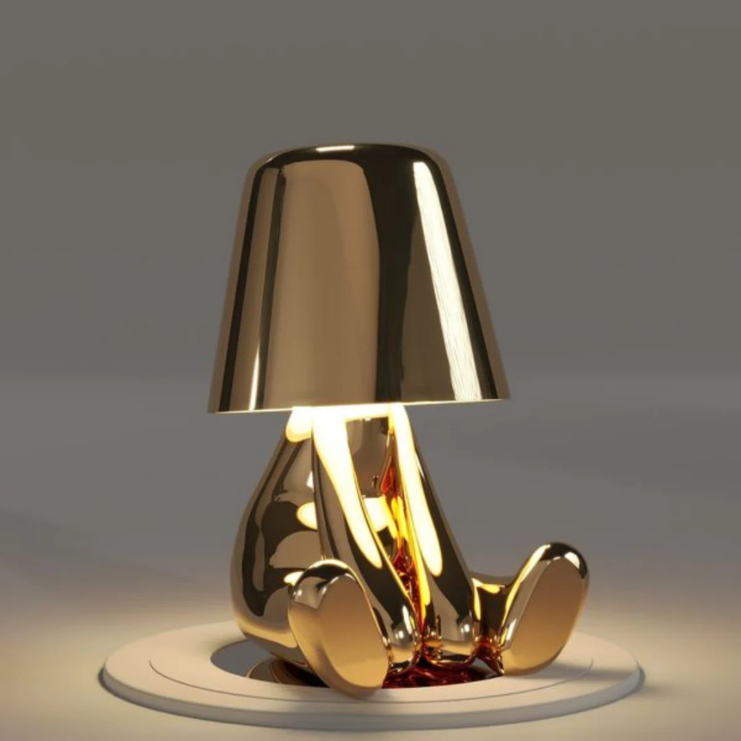 Sculptural Metallic Dimmable Table Lamp