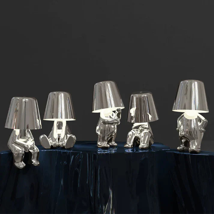 Sculptural Metallic Dimmable Table Lamp