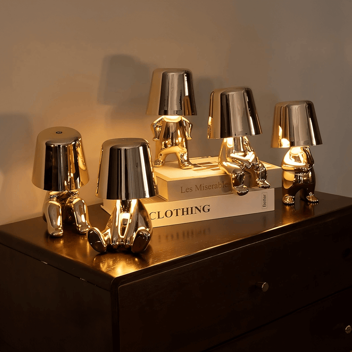 Sculptural Metallic Dimmable Table Lamp
