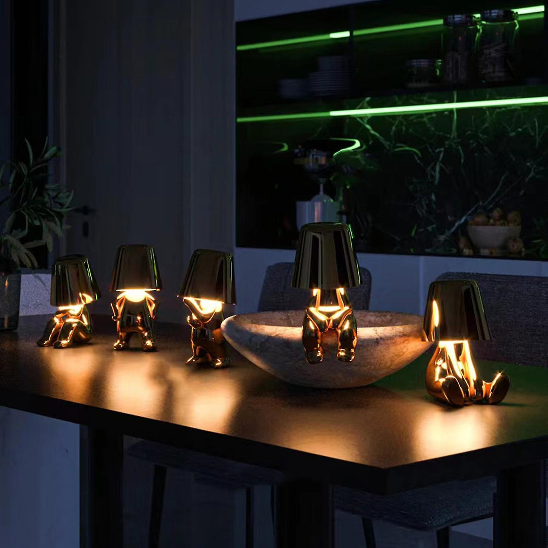 Sculptural Metallic Dimmable Table Lamp