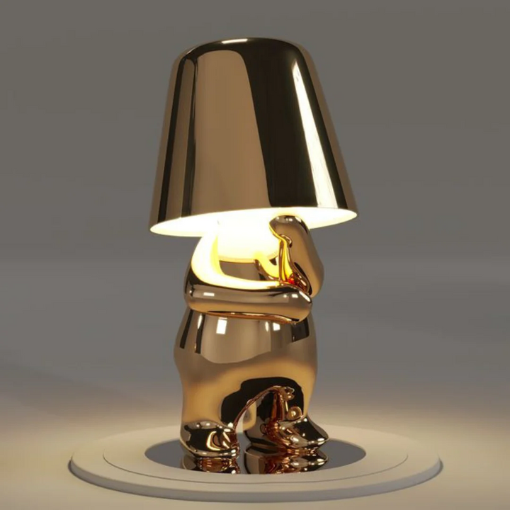 Sculptural Metallic Dimmable Table Lamp