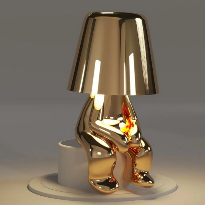 Sculptural Metallic Dimmable Table Lamp