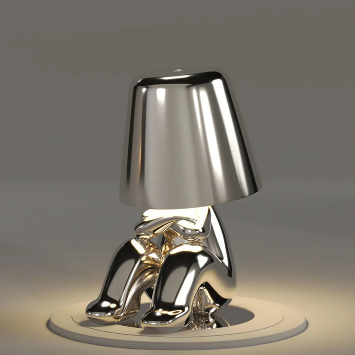 Sculptural Metallic Dimmable Table Lamp