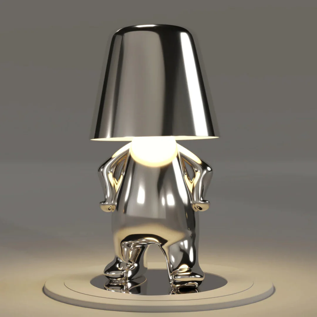 Sculptural Metallic Dimmable Table Lamp