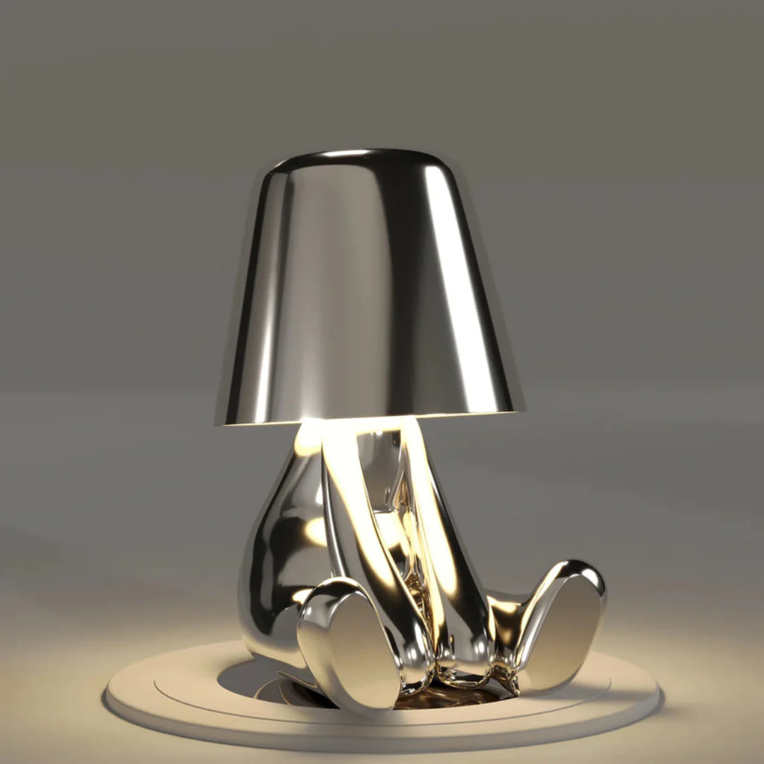 Sculptural Metallic Dimmable Table Lamp