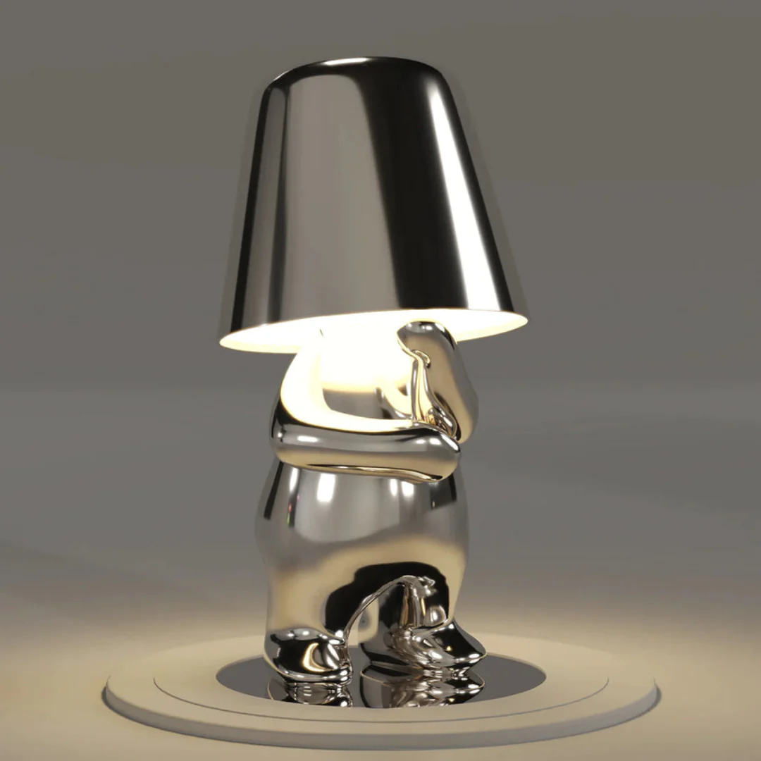 Sculptural Metallic Dimmable Table Lamp