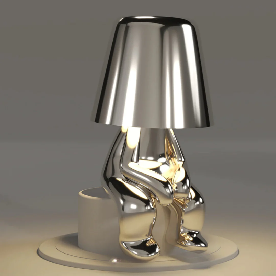 Sculptural Metallic Dimmable Table Lamp