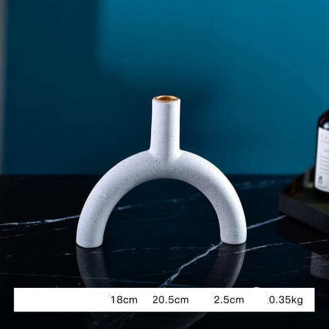 Geometric Candle Holder | Sculptural Ceramic Decor | Living Room