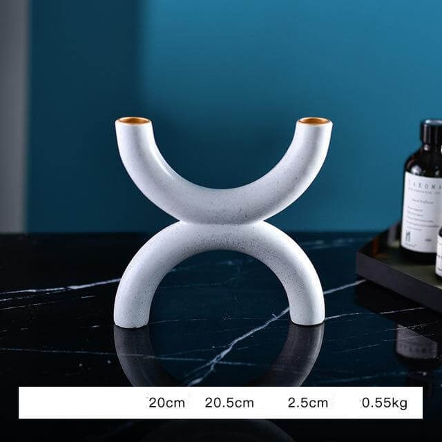 Geometric Candle Holder | Sculptural Ceramic Decor | Living Room