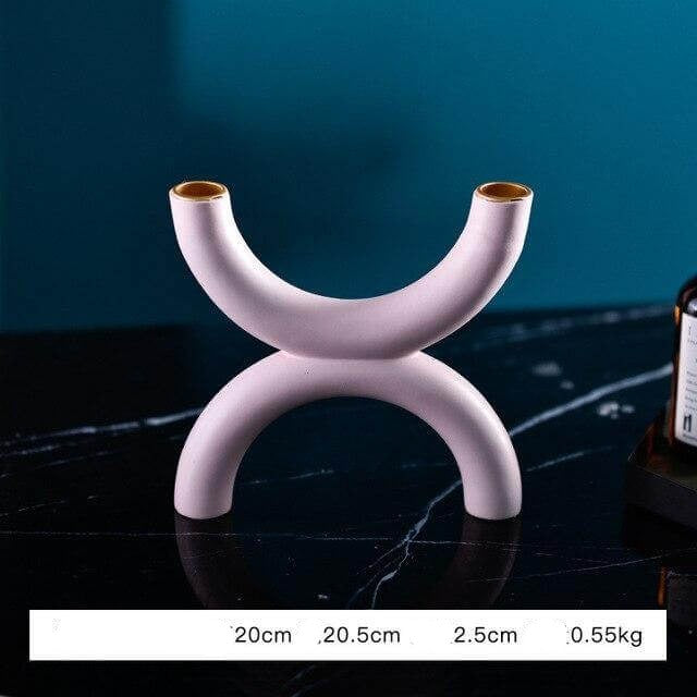 Geometric Candle Holder | Sculptural Ceramic Decor | Living Room